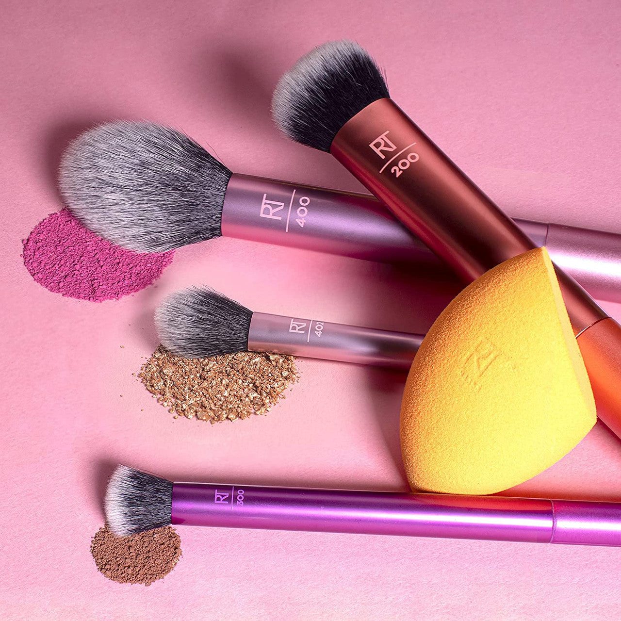 Real Techniques Everyday Essentials Makeup Brush Set with Bonus Miracle Complexion Sponge