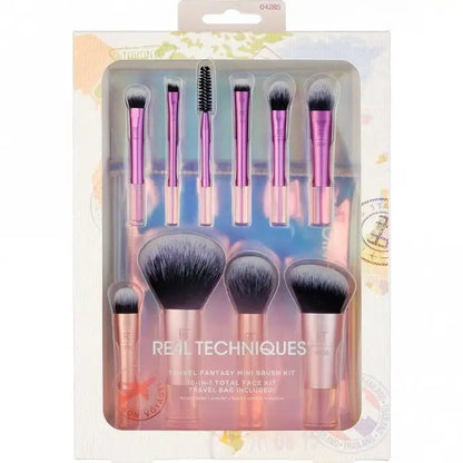 Real Techniques Makeup Brushes Travel Fantasy Mini Set 10 In 1 + Bag